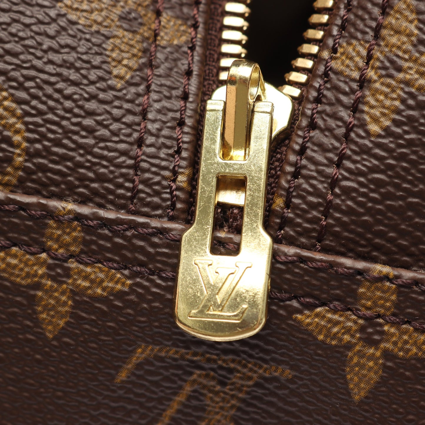 ドーヴィル ボーリングヴァニティ モノグラム ハンドバッグ PVC レザー ブラウン ルイヴィトン バッグ LOUIS VUITTON
