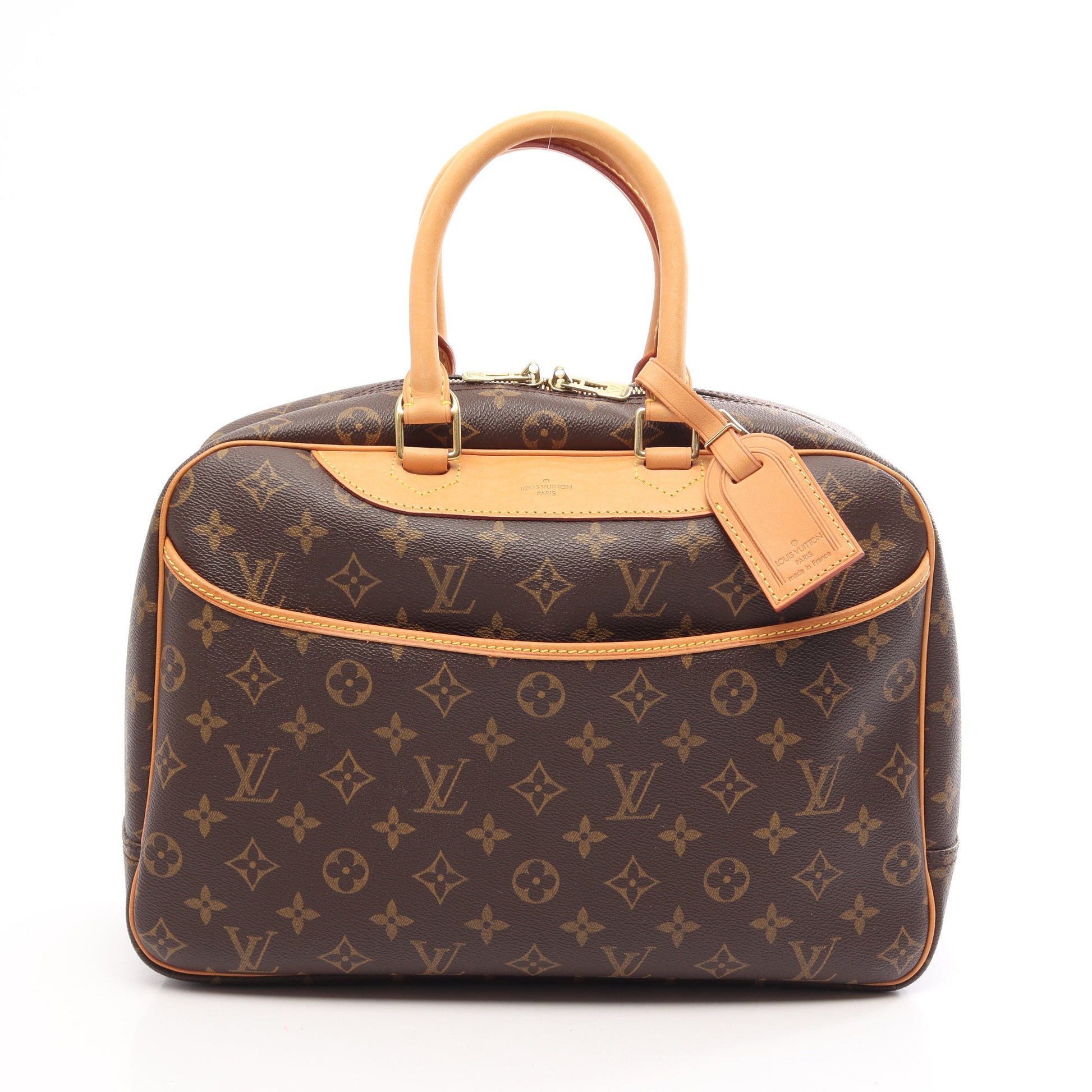 ドーヴィル ボーリングヴァニティ モノグラム ハンドバッグ PVC レザー ブラウン ルイヴィトン バッグ LOUIS VUITTON