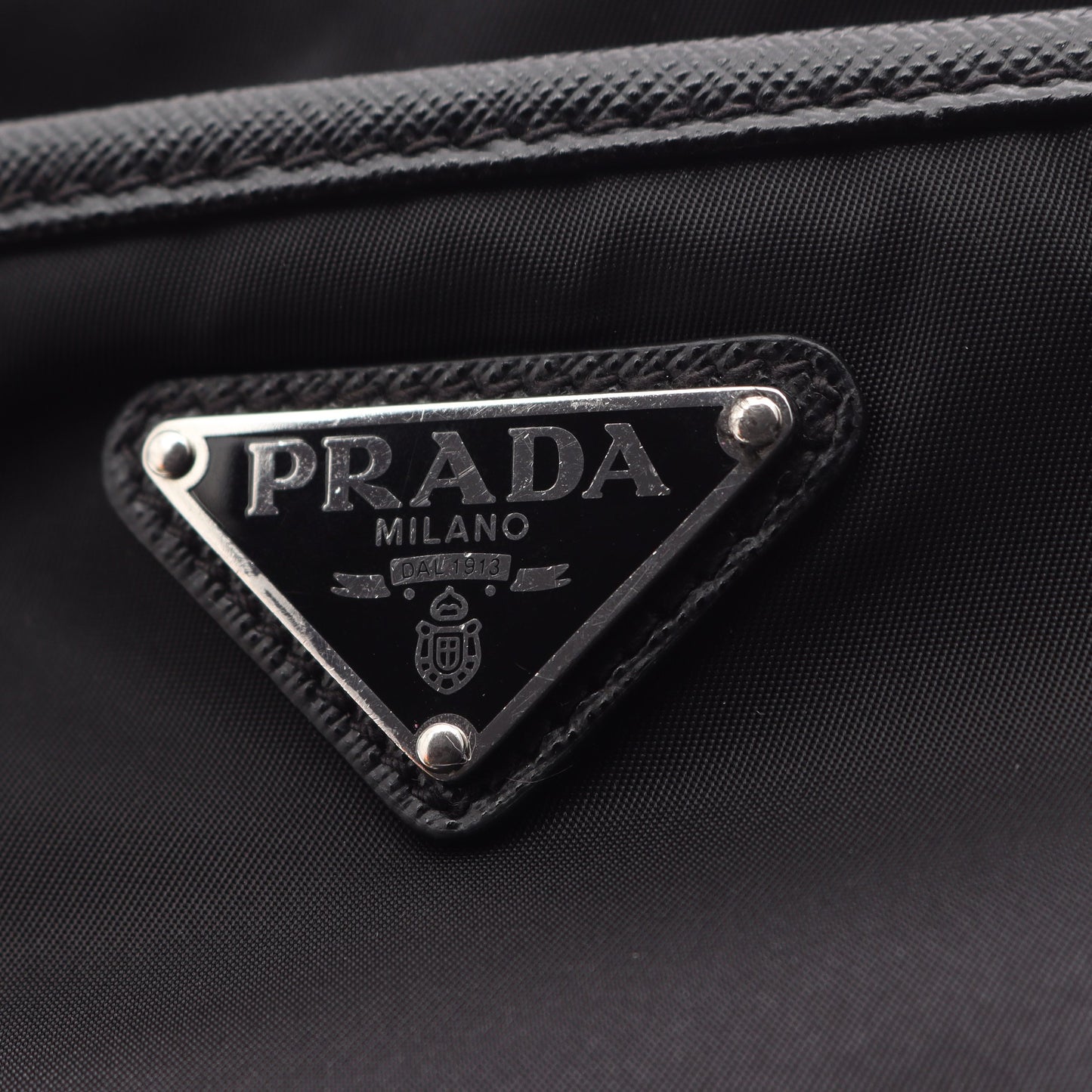 RE-NYLON TESSUTO+SAFFIANO ショルダーバッグ ナイロン レザー ブラック プラダ