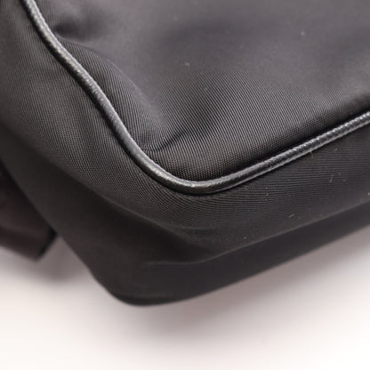 RE-NYLON TESSUTO+SAFFIANO ショルダーバッグ ナイロン レザー ブラック プラダ