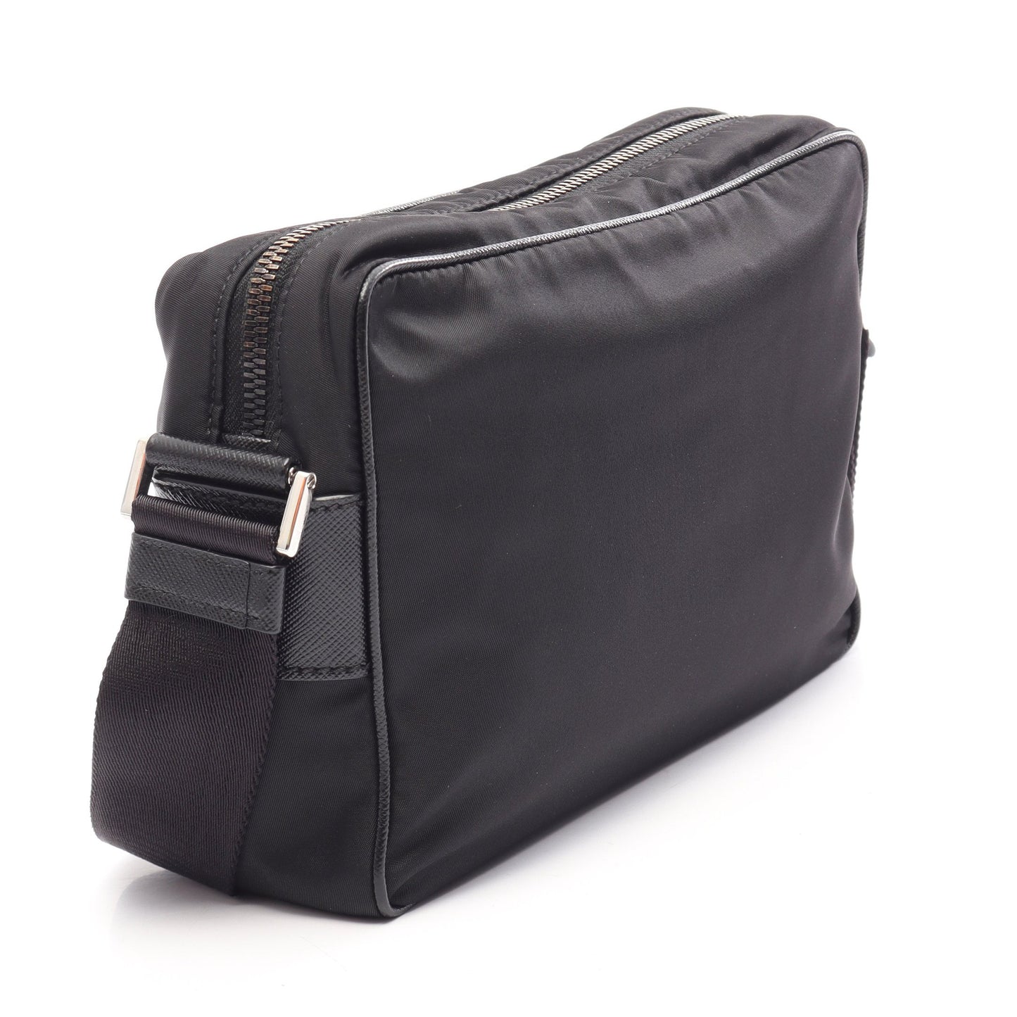 RE-NYLON TESSUTO+SAFFIANO ショルダーバッグ ナイロン レザー ブラック プラダ