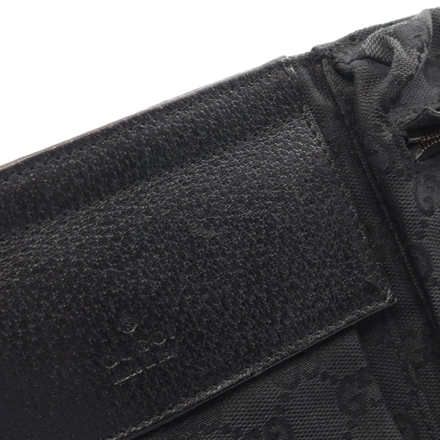 GGキャンバス ボディバッグ ウエストバッグ キャンバス レザー ブラック グッチ