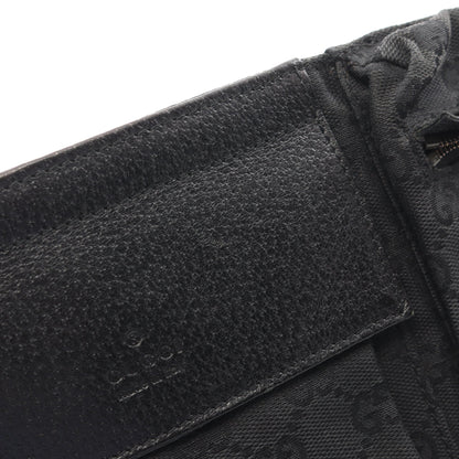 GGキャンバス ボディバッグ ウエストバッグ キャンバス レザー ブラック グッチ