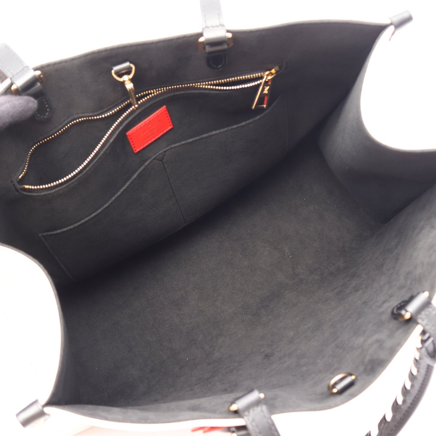 オンザゴーGM モノグラムアンプラント LVクラフティ クレーム 2WAY ショルダーバッグ レザー ライトベージュ ブラック ルイヴィトン