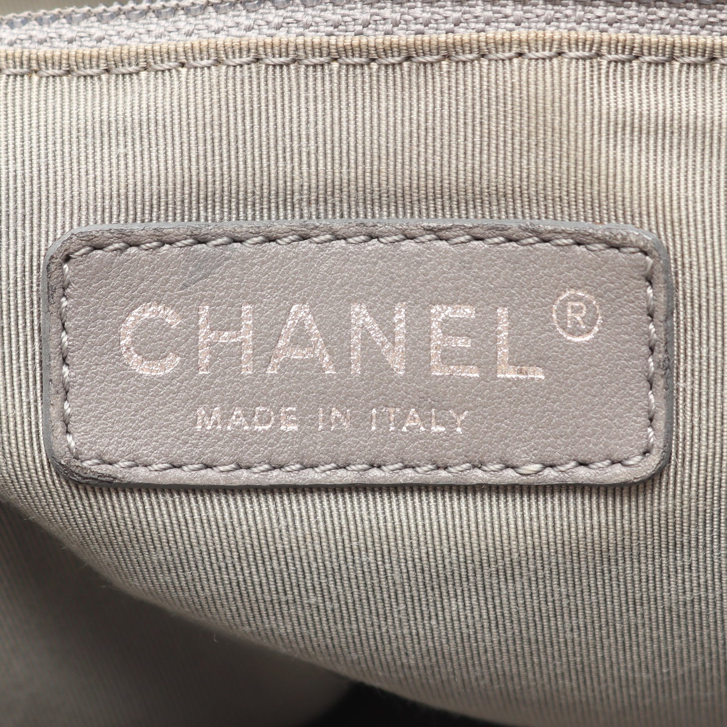 パリビザンス チェーンショルダーバッグ ナイロン レザー ブルーグレー シルバー金具 シャネル