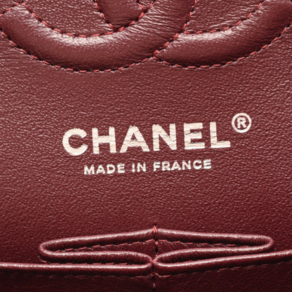 マトラッセ Wフラップ Wチェーンショルダーバッグ キャビアスキン ブラック シルバー金具 シャネル