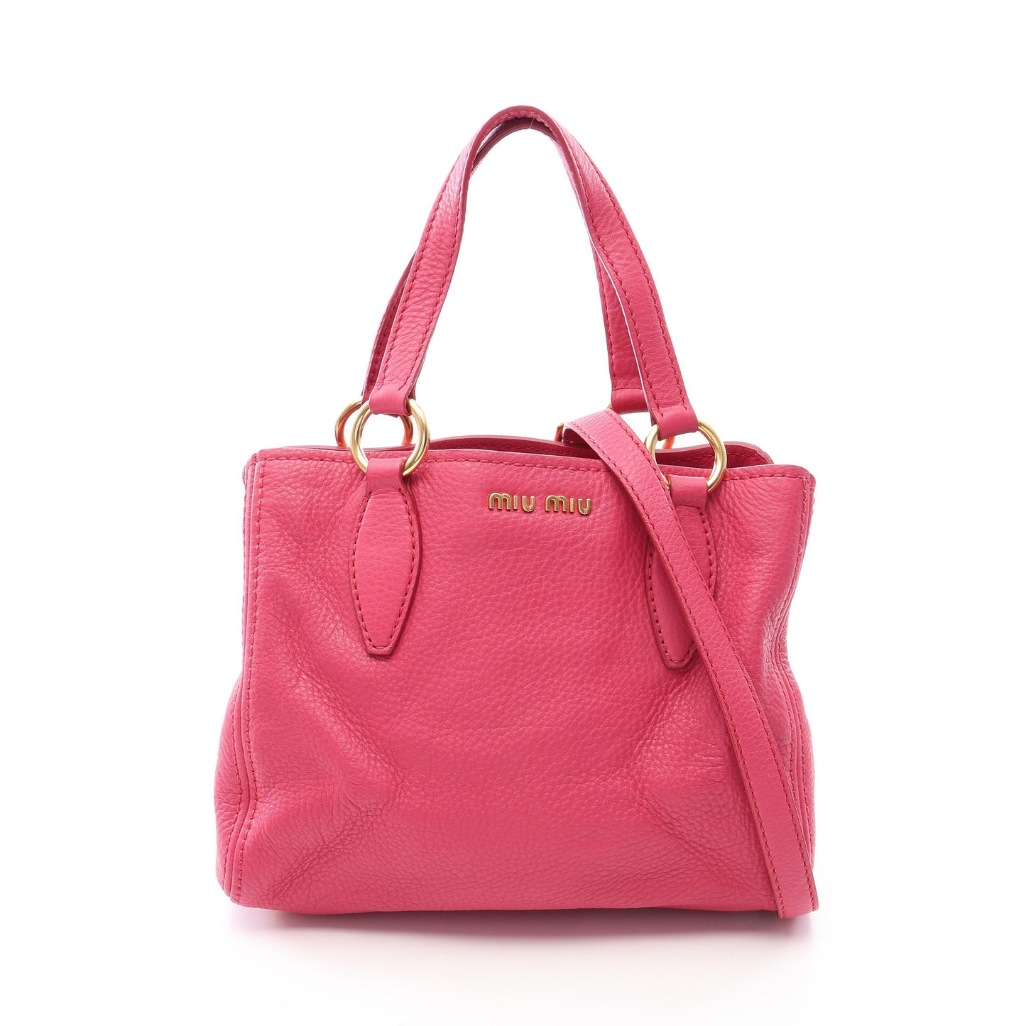 VITELLO CARIBU 2WAY ハンドバッグ レザー ピンク ミュウミュウ