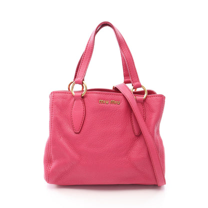 VITELLO CARIBU 2WAY ハンドバッグ レザー ピンク ミュウミュウ
