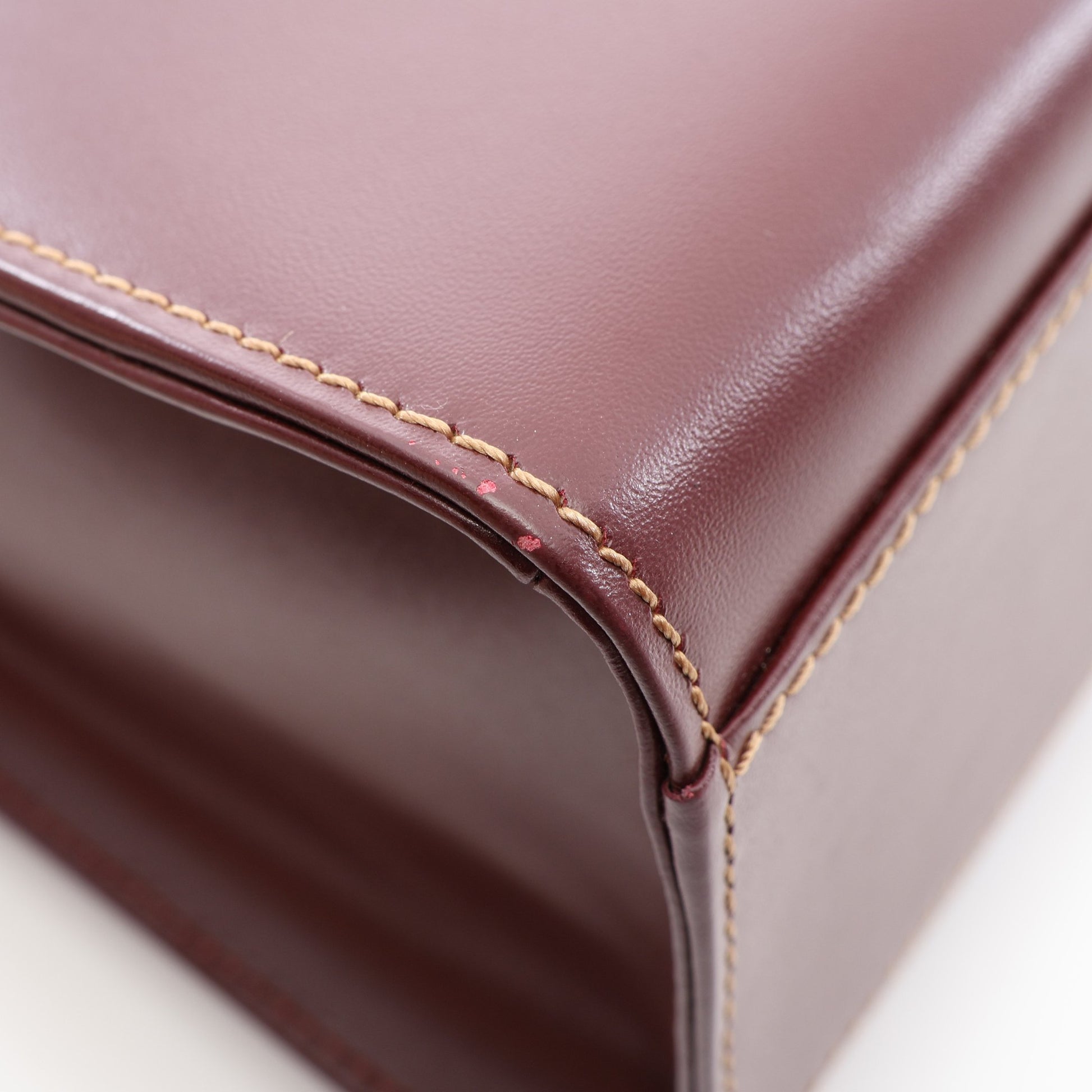 マストライン トップハンドル ハンドバッグ レザー ボルドー カルティエ バッグ Cartier