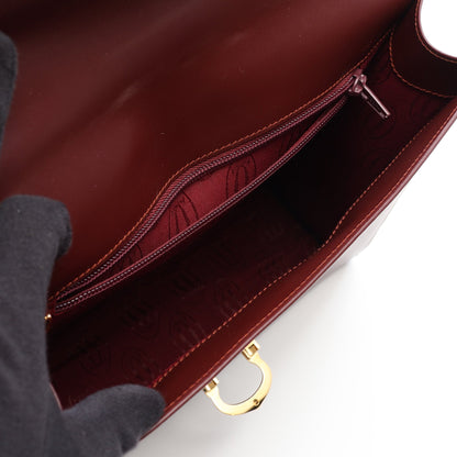 マストライン トップハンドル ハンドバッグ レザー ボルドー カルティエ バッグ Cartier