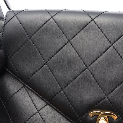 マトラッセ ショルダーバッグ ラムスキン ブラック ゴールド金具 シャネル