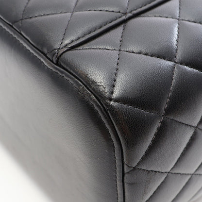 マトラッセ バニティバッグ ラムスキン ブラック ゴールド金具 シャネル