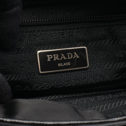 TESSUTO + SAFFI ショルダーバッグ ナイロン サフィアーノレザー ブラック プラダ