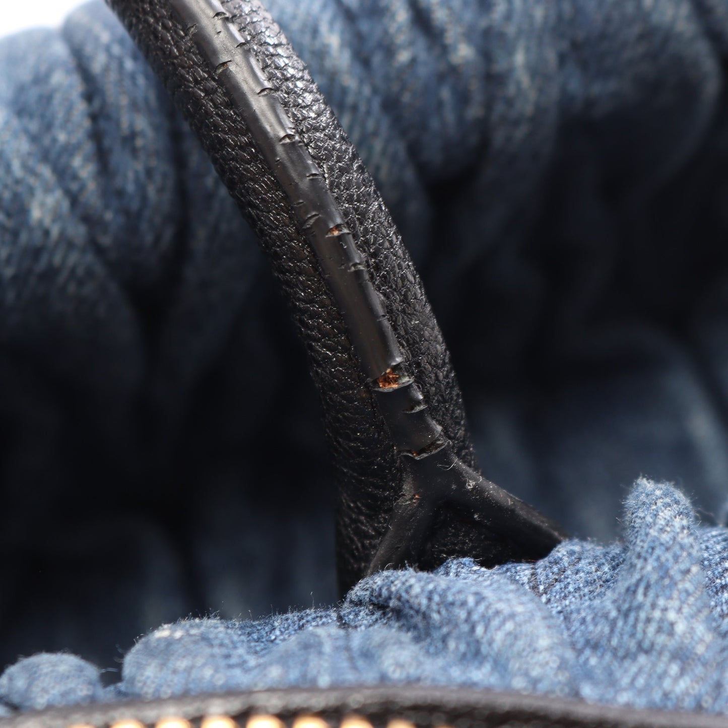DENIM MATELASSE マテラッセ ハンドバッグ デニム レザー ネイビー ブラック ミュウミュウ