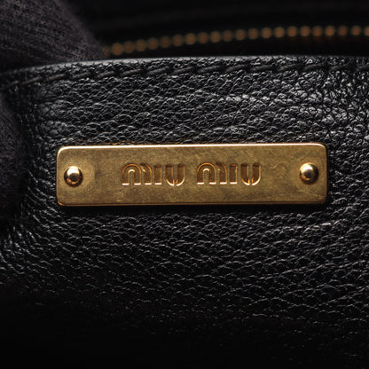 DENIM MATELASSE マテラッセ ハンドバッグ デニム レザー ネイビー ブラック ミュウミュウ