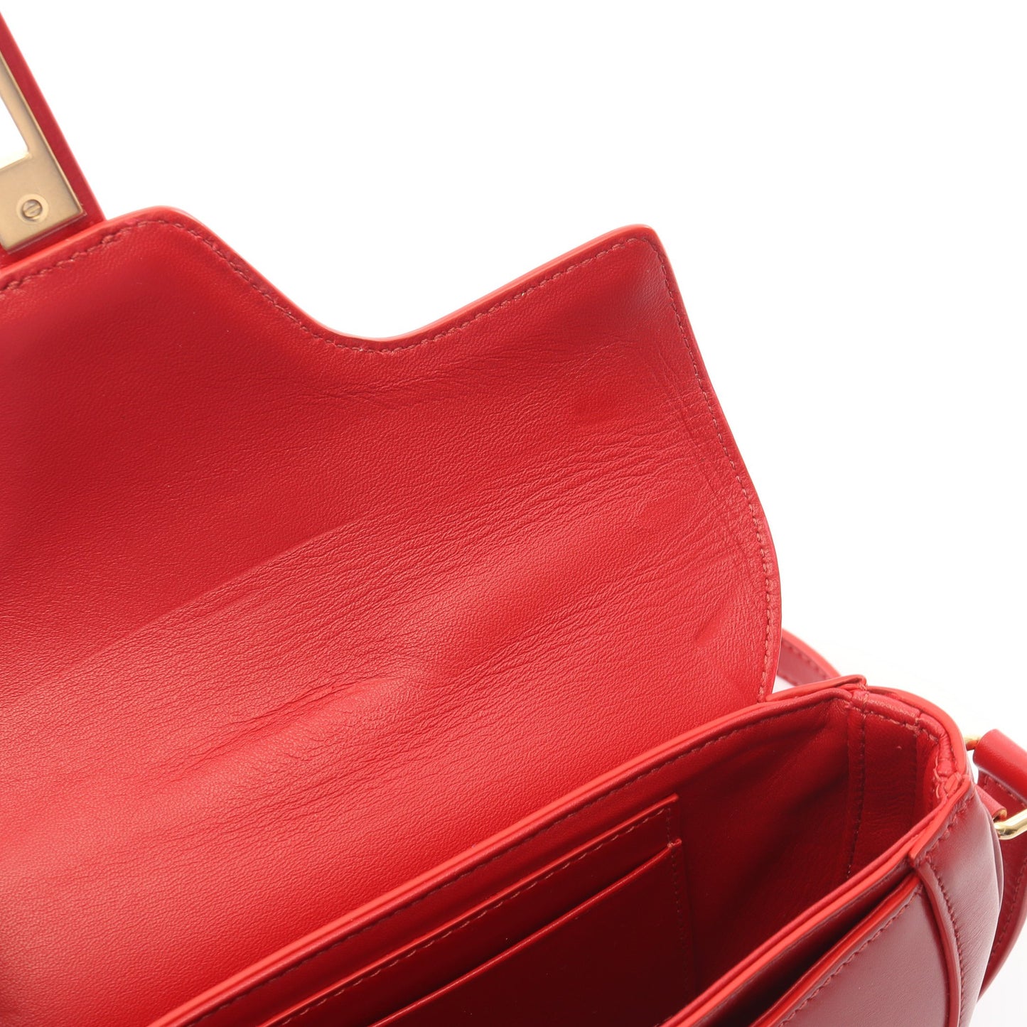 スモール ブザス 16セーズ ショルダーバッグ レザー レッド セリーヌ バッグ CELINE