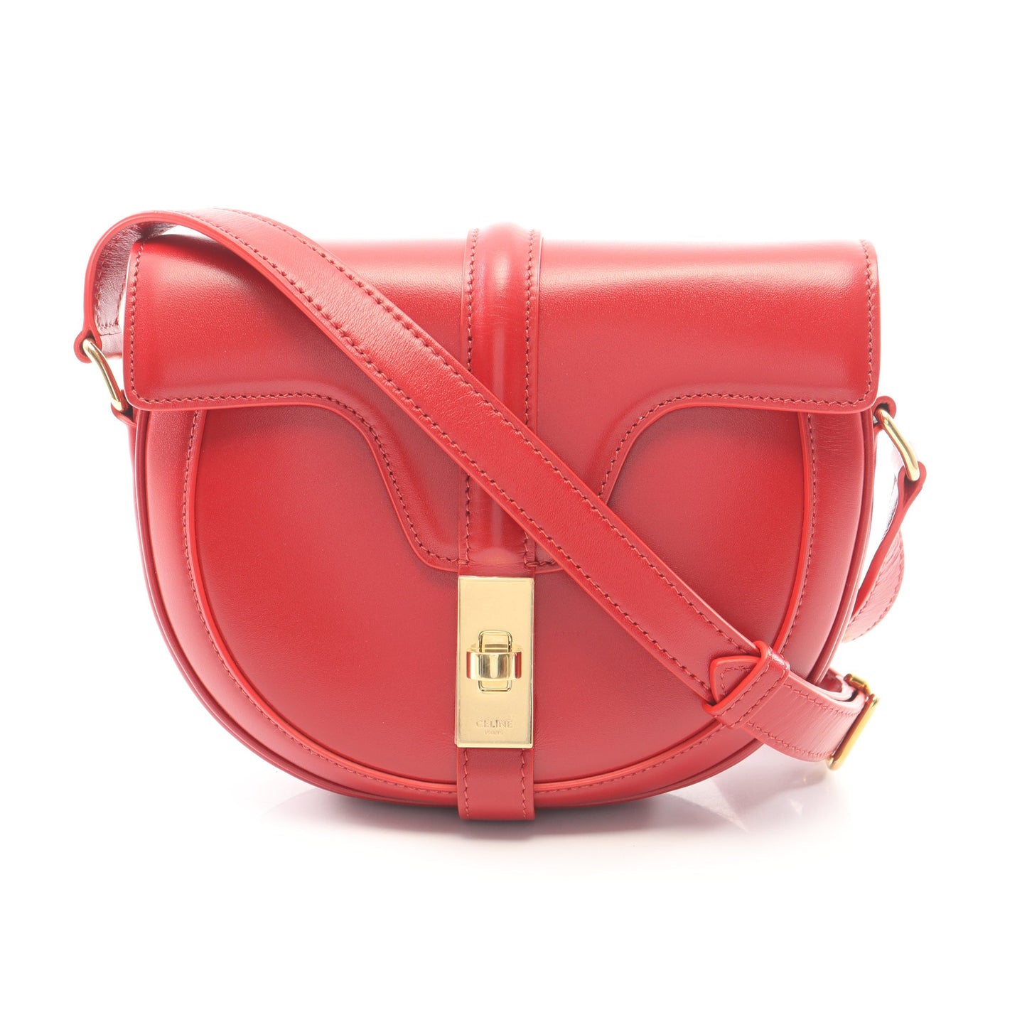 スモール ブザス 16セーズ ショルダーバッグ レザー レッド セリーヌ バッグ CELINE
