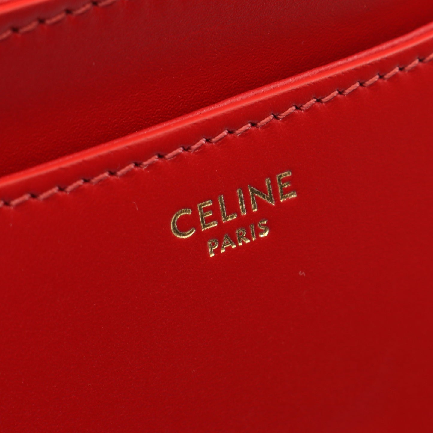 スモール ブザス 16セーズ ショルダーバッグ レザー レッド セリーヌ バッグ CELINE