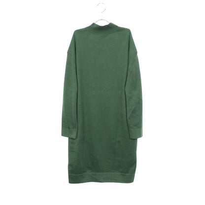 ツイルレーヌ スカーフ切替 ニットワンピース シルク カシミヤ グリーン エルメス