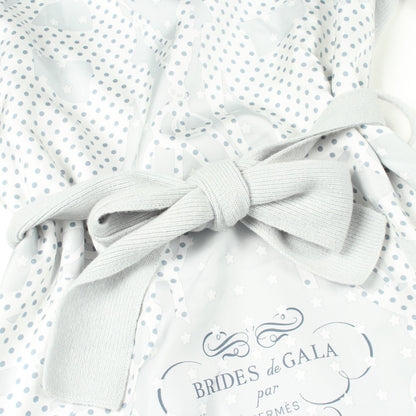 BRIDES de GALA ニット切替 ワンピース シルク ウール ライトブルー エルメス