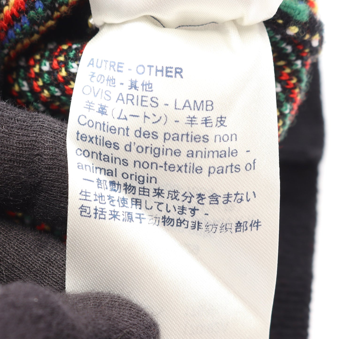 クルーネック セーター 総柄 ニット カシミヤ ナイロン ブラック マルチカラー ルイヴィトン