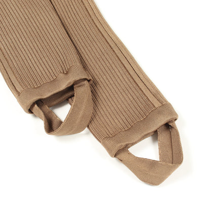 ニット レギンス パンツ シルク ナイロン ブラウン エルメス ボトムス HERMES