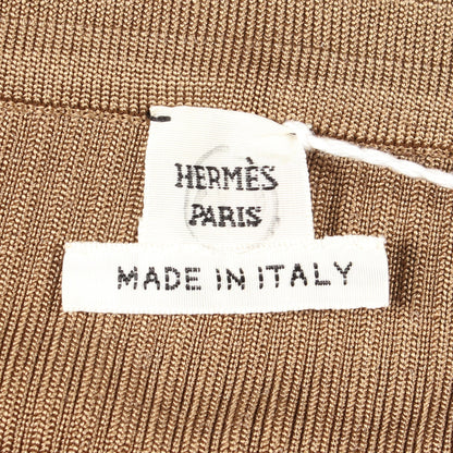 ニット レギンス パンツ シルク ナイロン ブラウン エルメス ボトムス HERMES