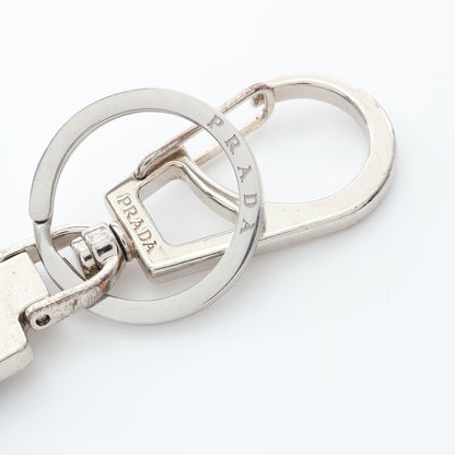 キーホルダー バッグチャーム サフィアーノレザー ネイビー プラダ 財布・小物 PRADA