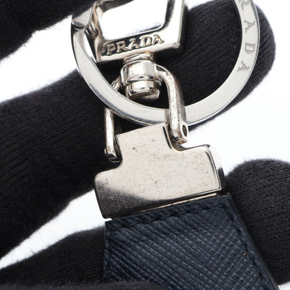 キーホルダー バッグチャーム サフィアーノレザー ネイビー プラダ 財布・小物 PRADA