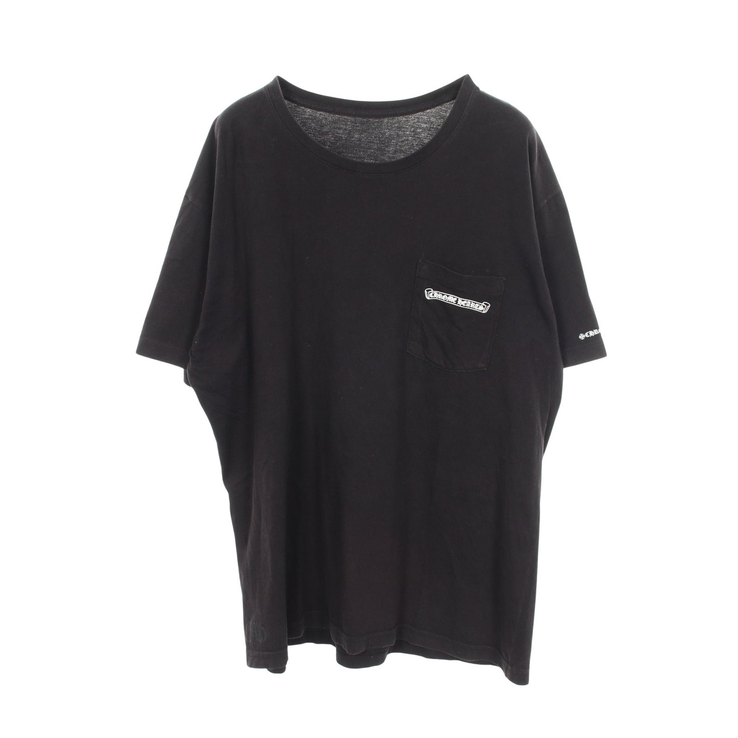 スクロールラベル ポケット付き 半袖Tシャツ コットン ブラック クロムハーツ