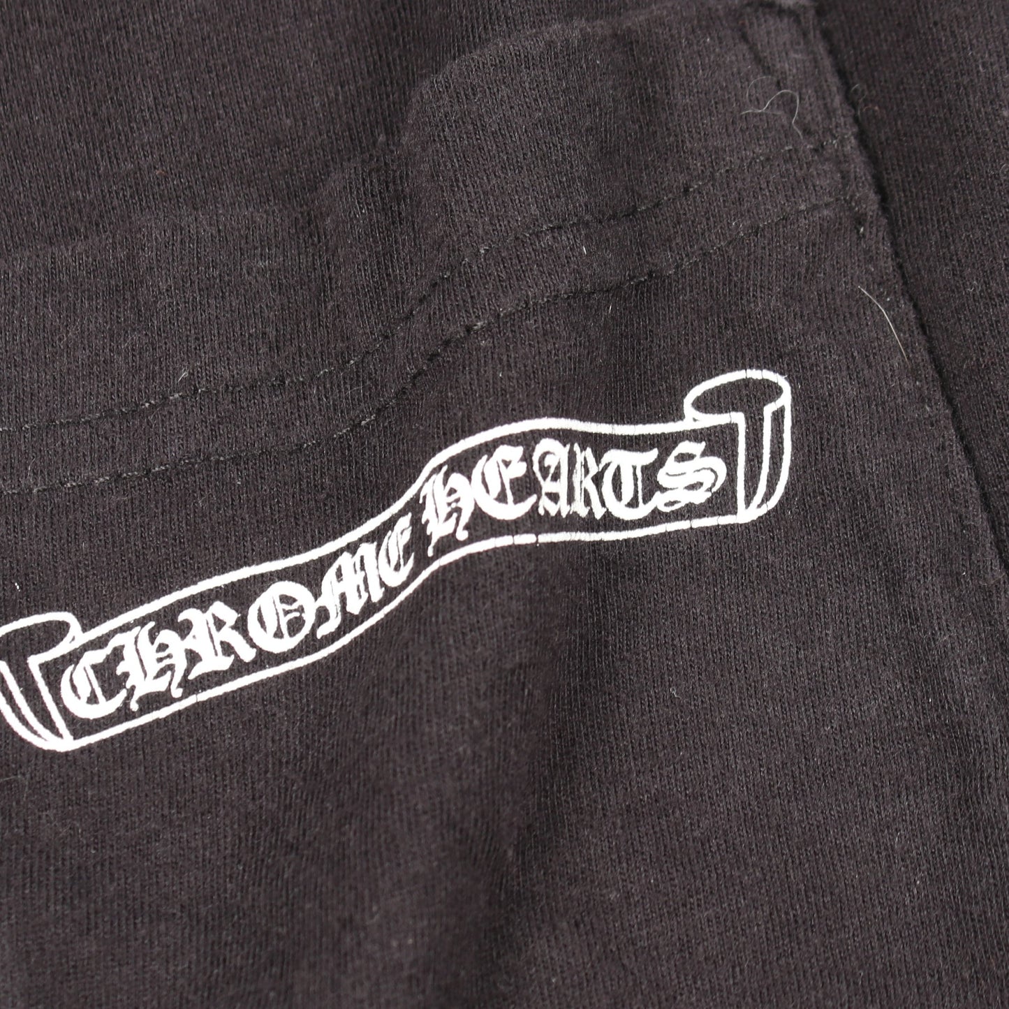 スクロールラベル ポケット付き 半袖Tシャツ コットン ブラック クロムハーツ