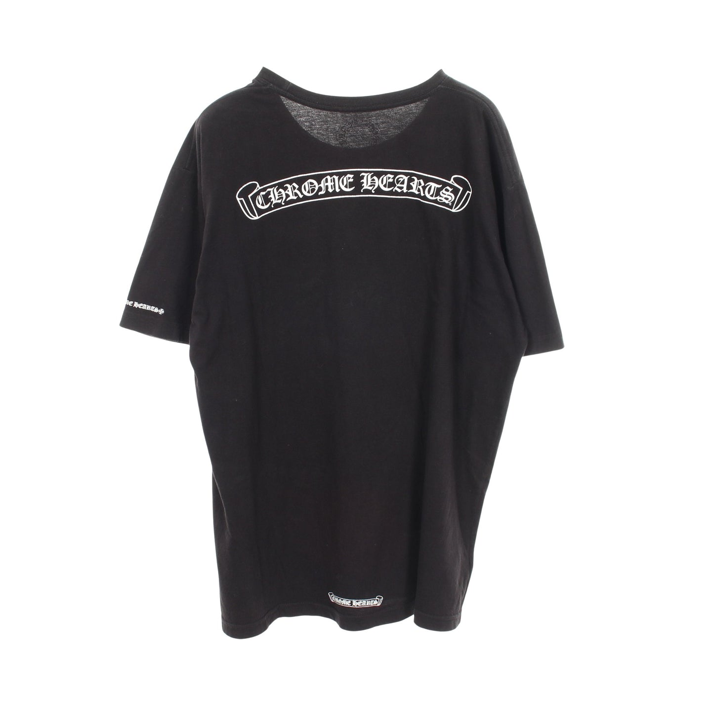 スクロールラベル ポケット付き 半袖Tシャツ コットン ブラック クロムハーツ