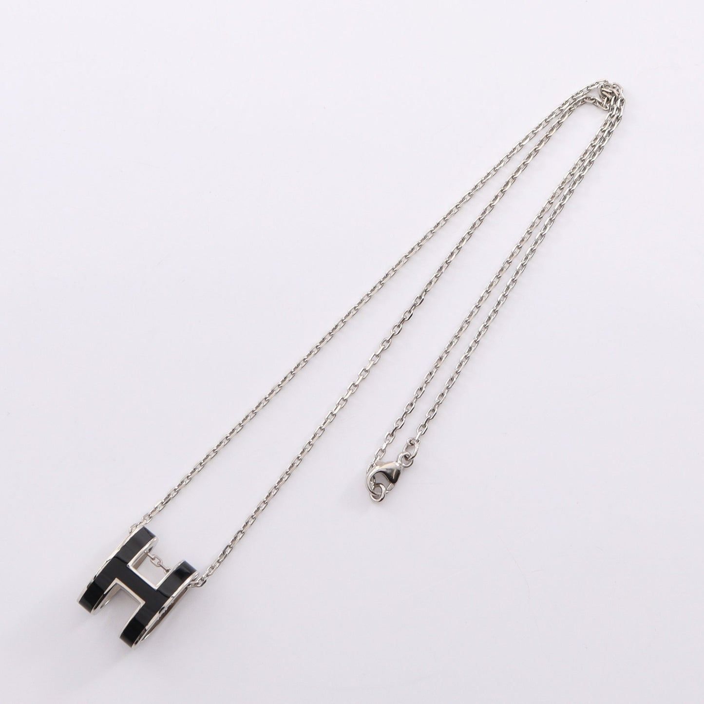 POP H ポップアッシュ ネックレス シルバー ブラック エルメス アクセサリー HERMES