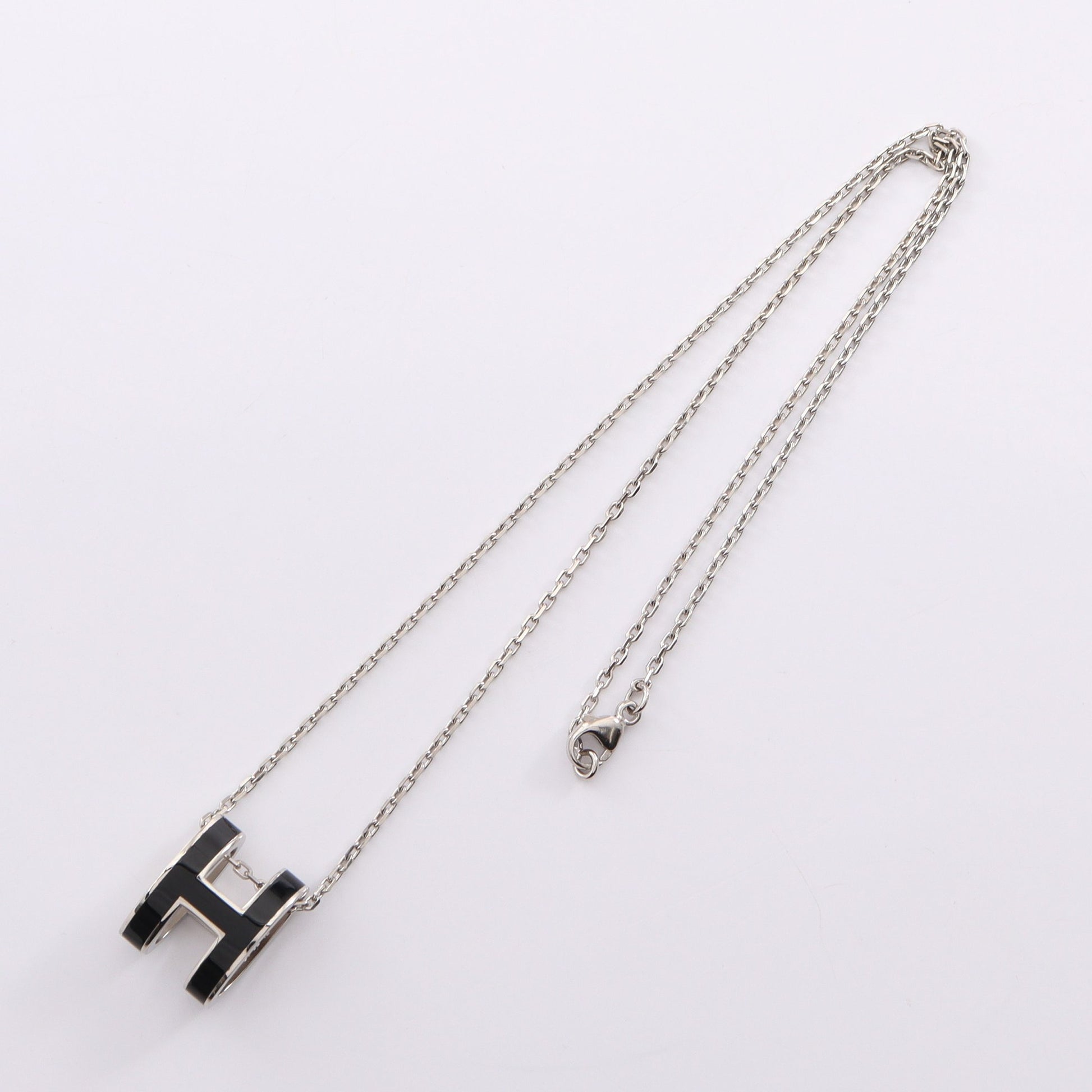 POP H ポップアッシュ ネックレス シルバー ブラック エルメス アクセサリー HERMES
