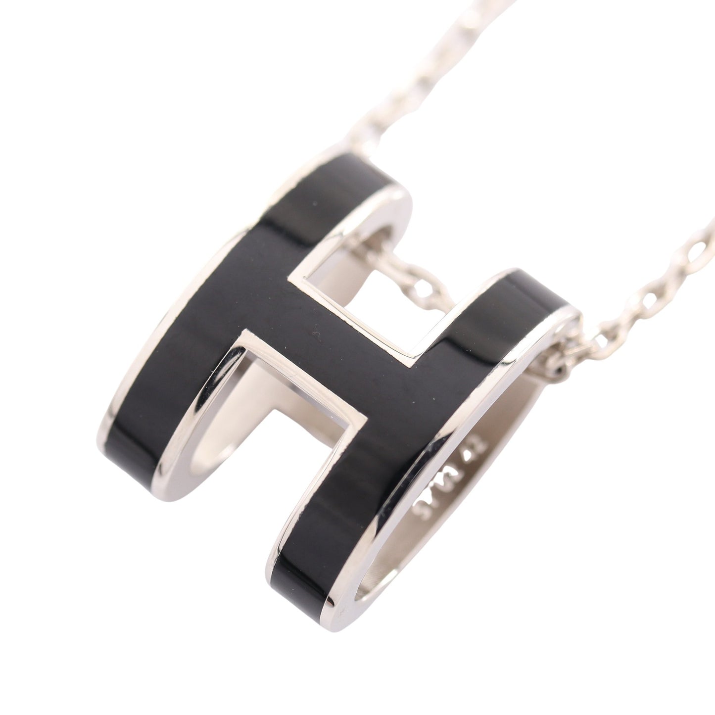 POP H ポップアッシュ ネックレス シルバー ブラック エルメス アクセサリー HERMES