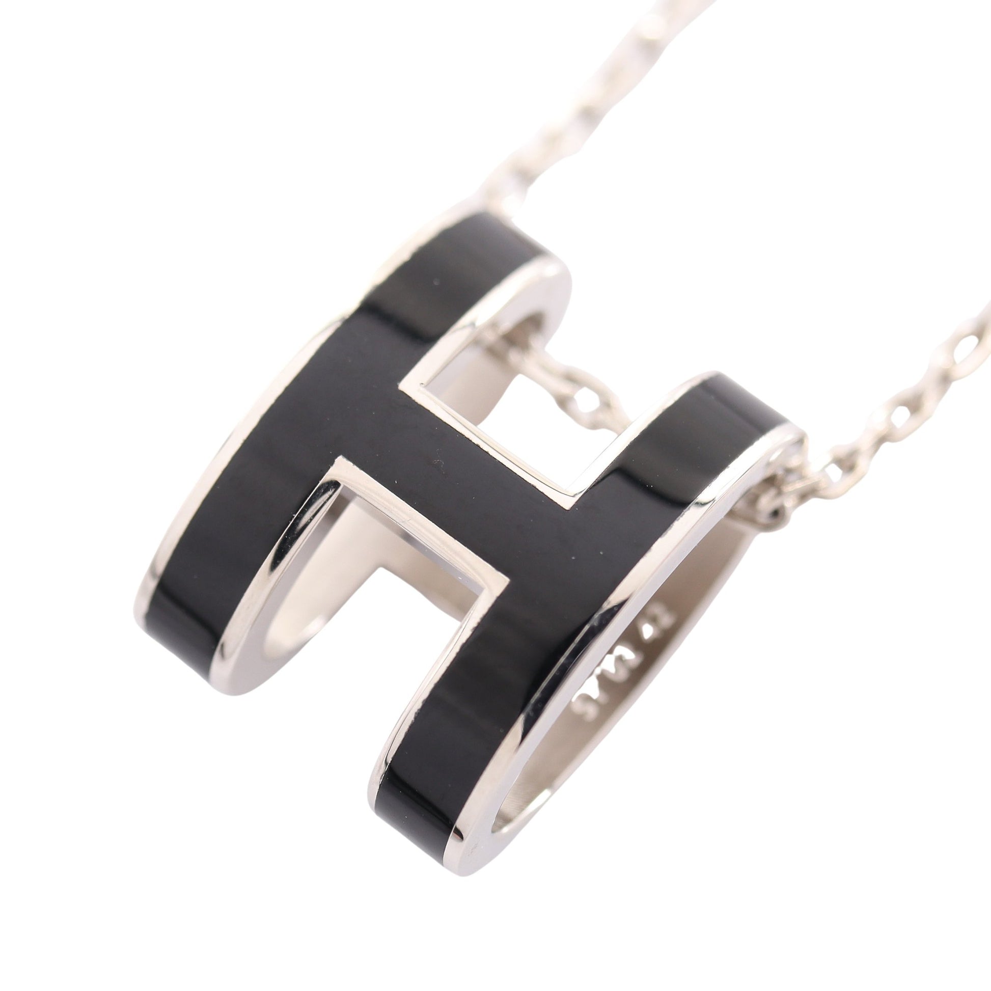 POP H ポップアッシュ ネックレス シルバー ブラック エルメス アクセサリー HERMES