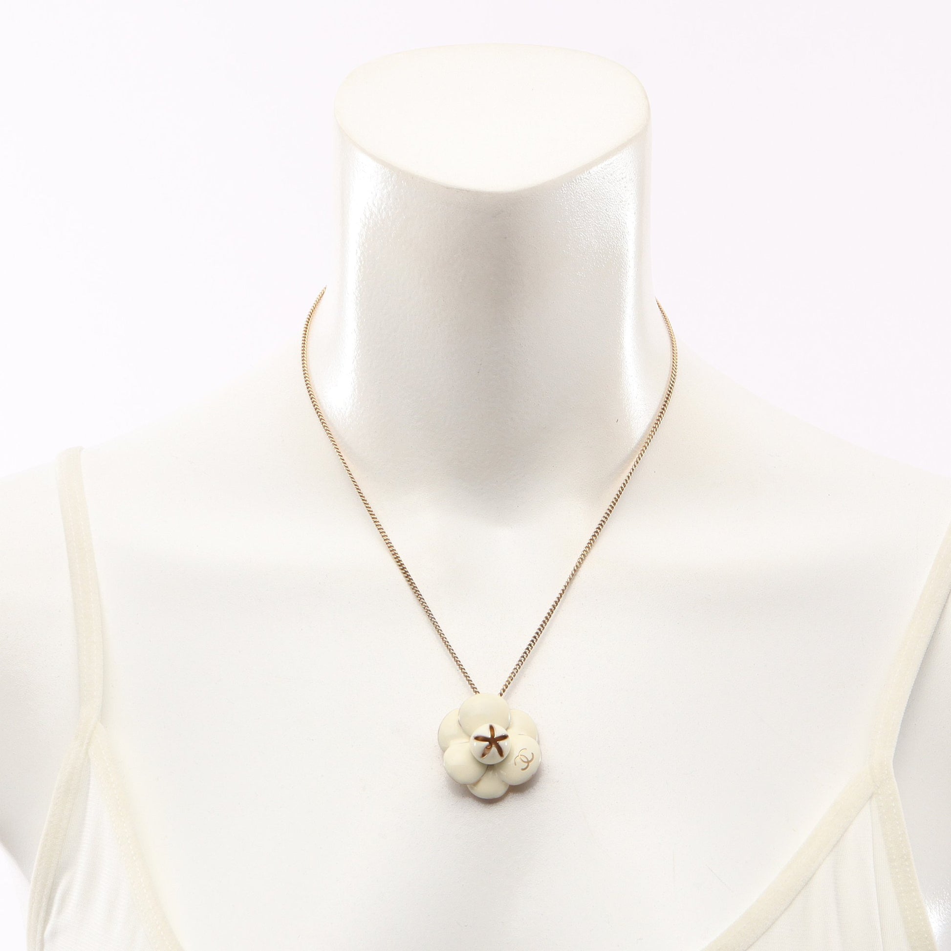 カメリア ネックレス GP ゴールド ホワイト 02P シャネル アクセサリー CHANEL