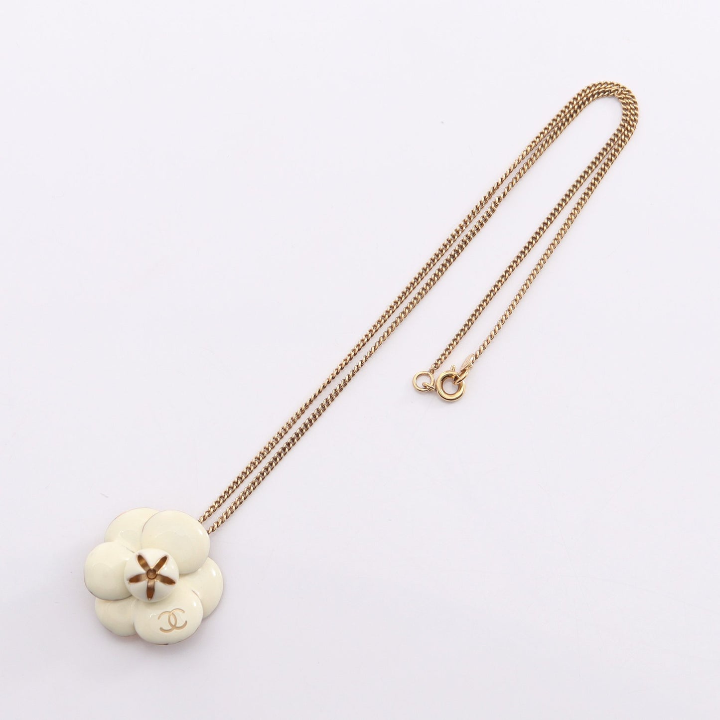 カメリア ネックレス GP ゴールド ホワイト 02P シャネル アクセサリー CHANEL