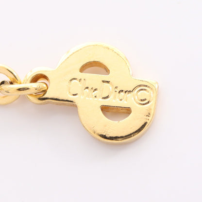 Diorロゴ ハート ネックレス GP ラインストーン ゴールド クリア クリスチャンディオール アクセサリー Christian Dior