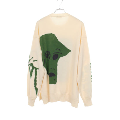 DIOR × TRAVIS SCOTT CACTUS JACK 22AW クルーネックセーター ニット ウール オフホワイト グリーン クリスチャンディオール