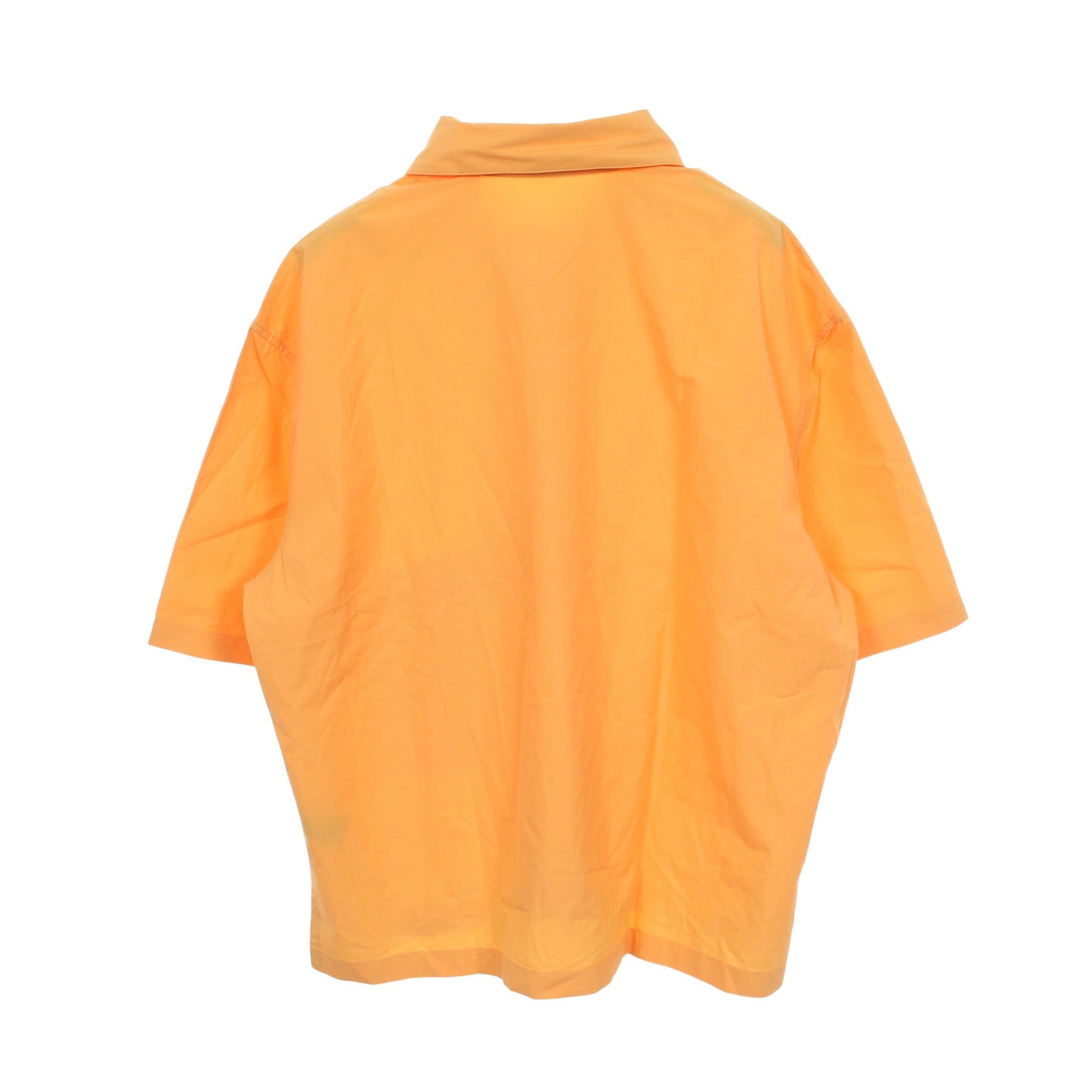ポケット付き 半袖 シャツ コットン オレンジ エルメス