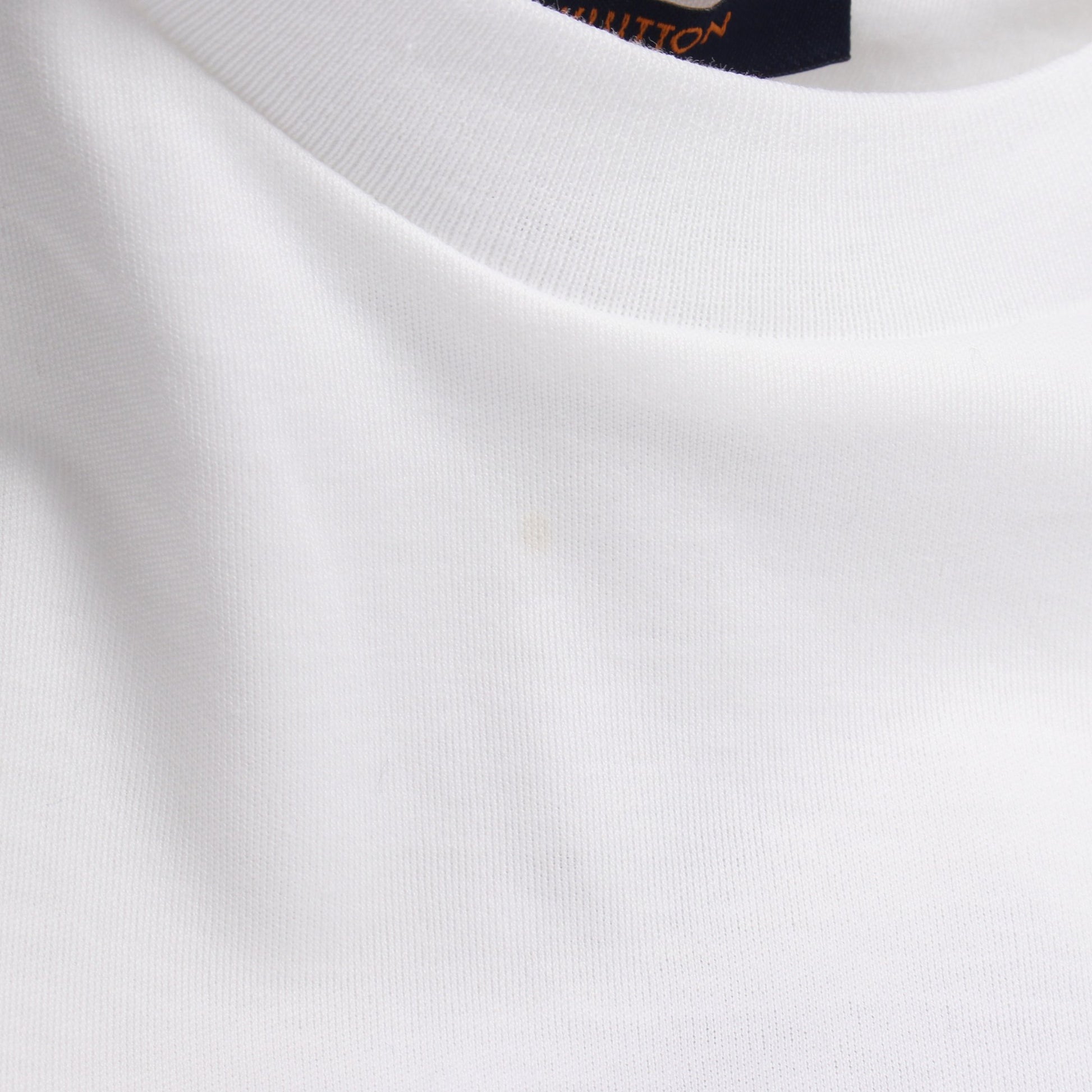 パッチ付き クルーネック 半袖Tシャツ コットン ホワイト ルイヴィトン トップス LOUIS VUITTON