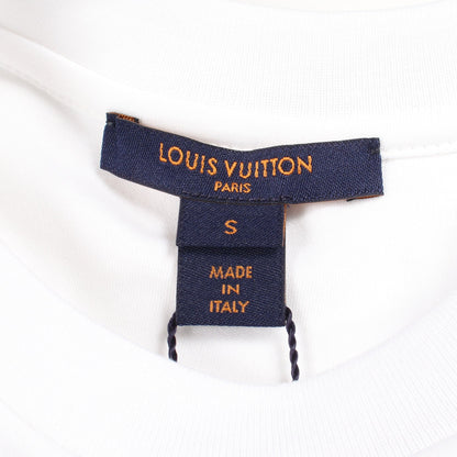 パッチ付き クルーネック 半袖Tシャツ コットン ホワイト ルイヴィトン トップス LOUIS VUITTON