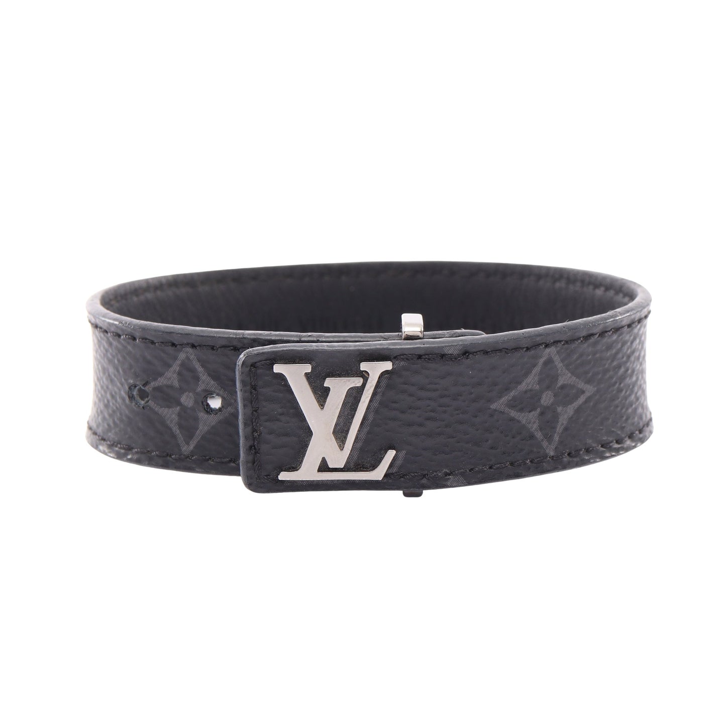 ブラスレ LVスリム モノグラムエクリプス ブレスレット PVC レザー ブラック ルイヴィトン アクセサリー LOUIS VUITTON