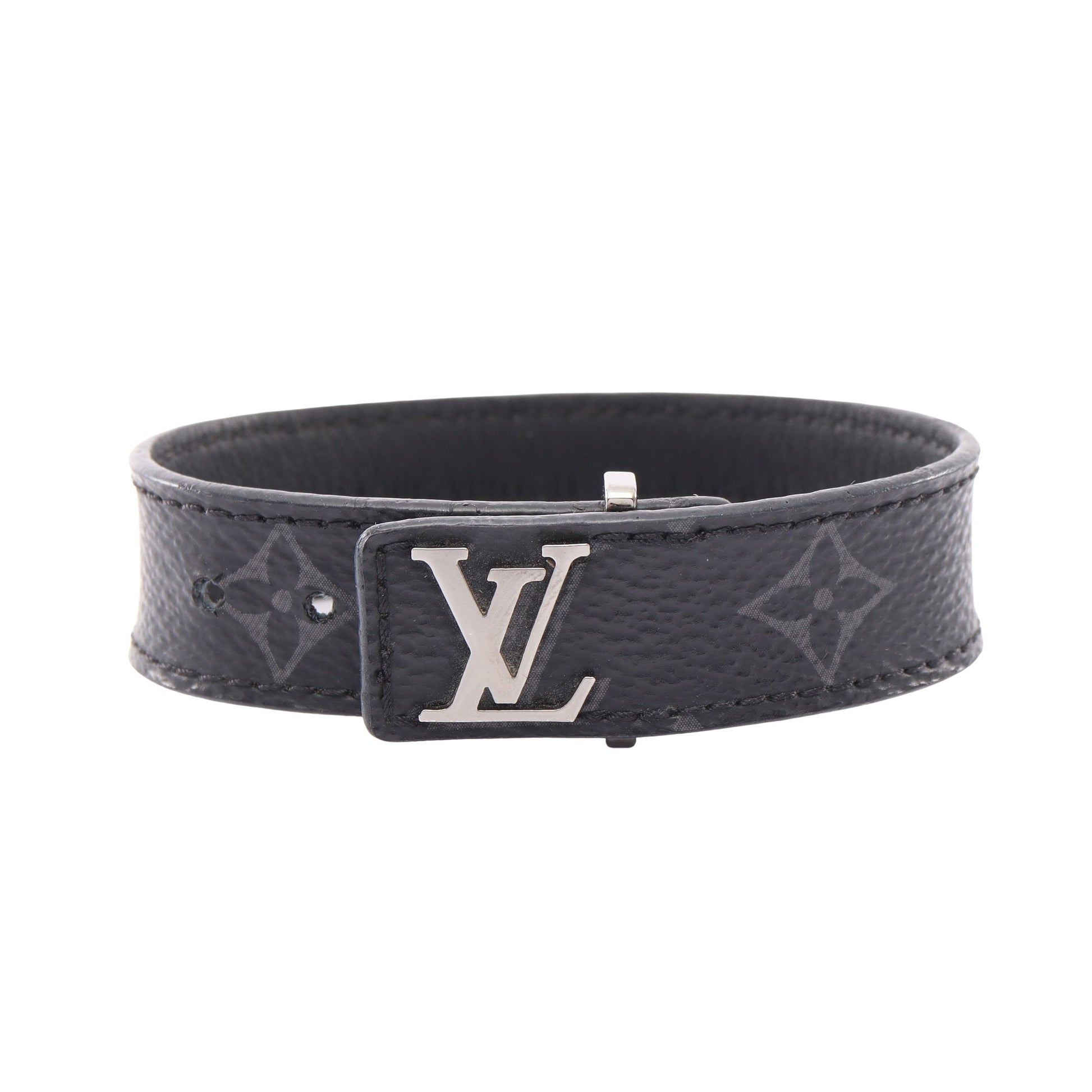 ブラスレ LVスリム モノグラムエクリプス ブレスレット PVC レザー ブラック ルイヴィトン アクセサリー LOUIS VUITTON