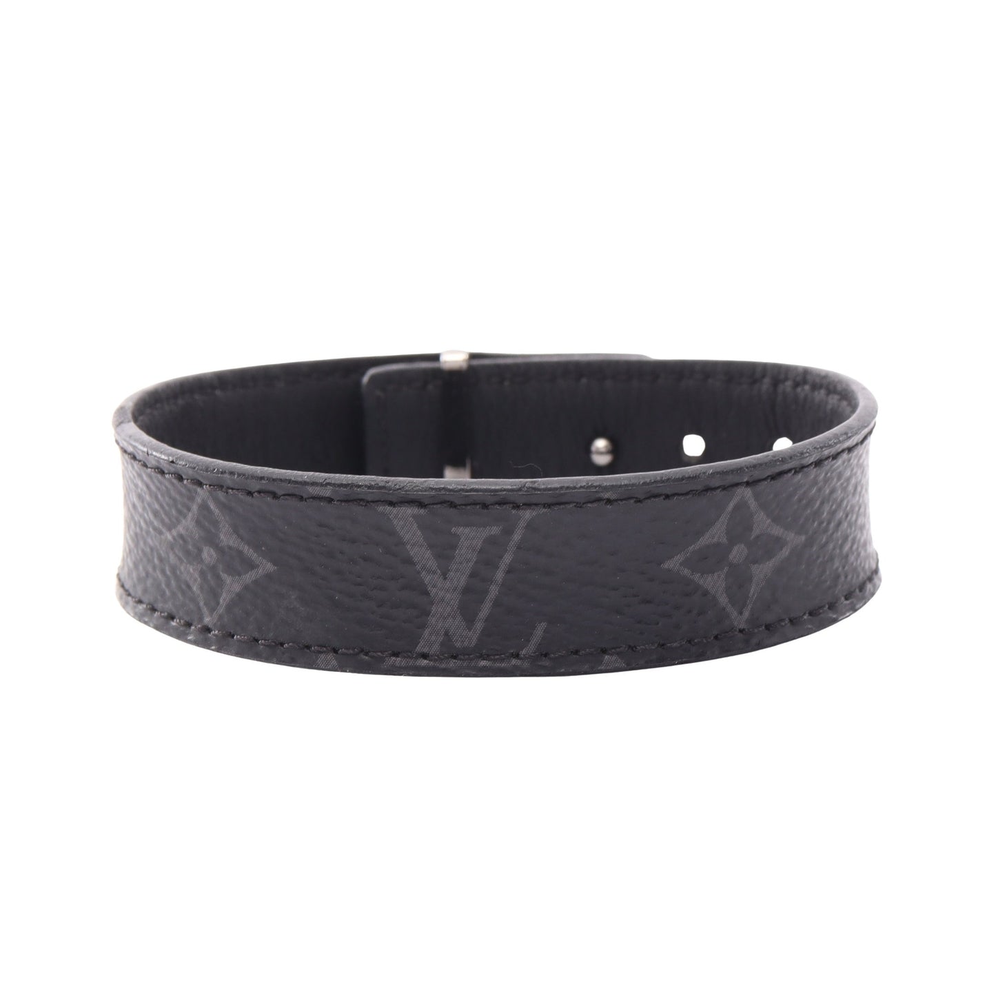ブラスレ LVスリム モノグラムエクリプス ブレスレット PVC レザー ブラック ルイヴィトン アクセサリー LOUIS VUITTON