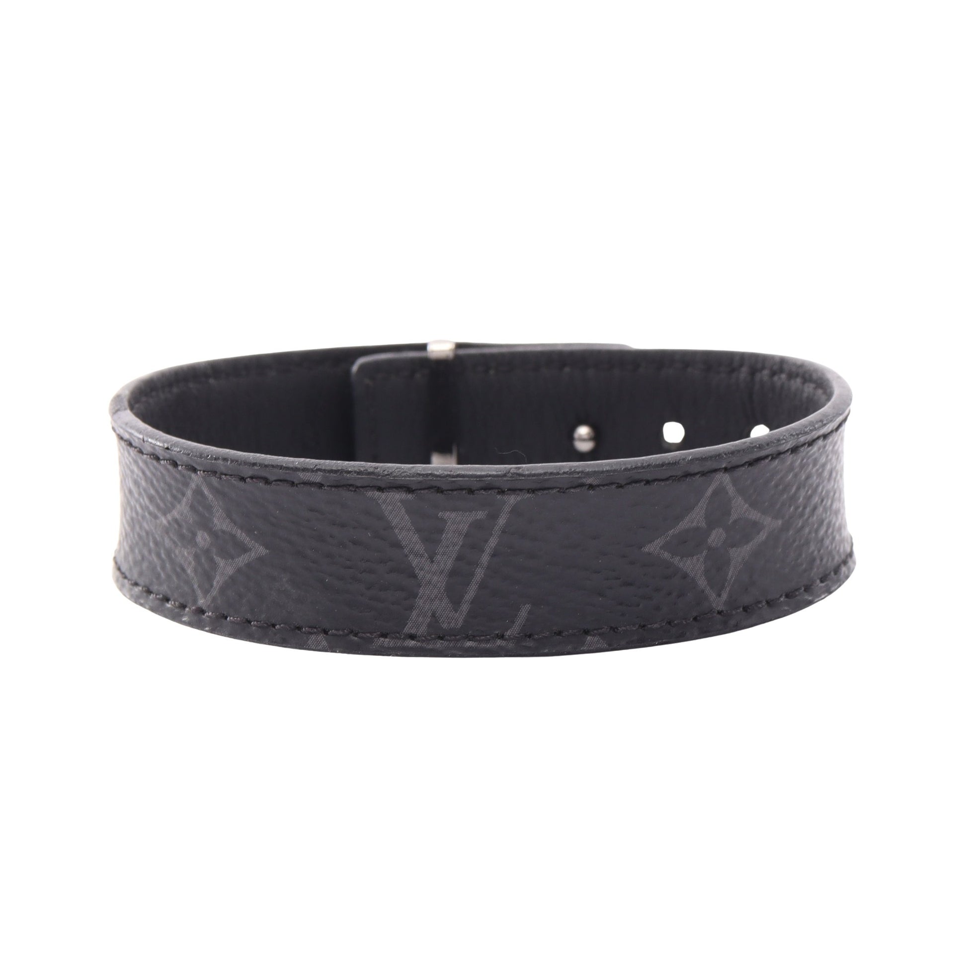 ブラスレ LVスリム モノグラムエクリプス ブレスレット PVC レザー ブラック ルイヴィトン アクセサリー LOUIS VUITTON