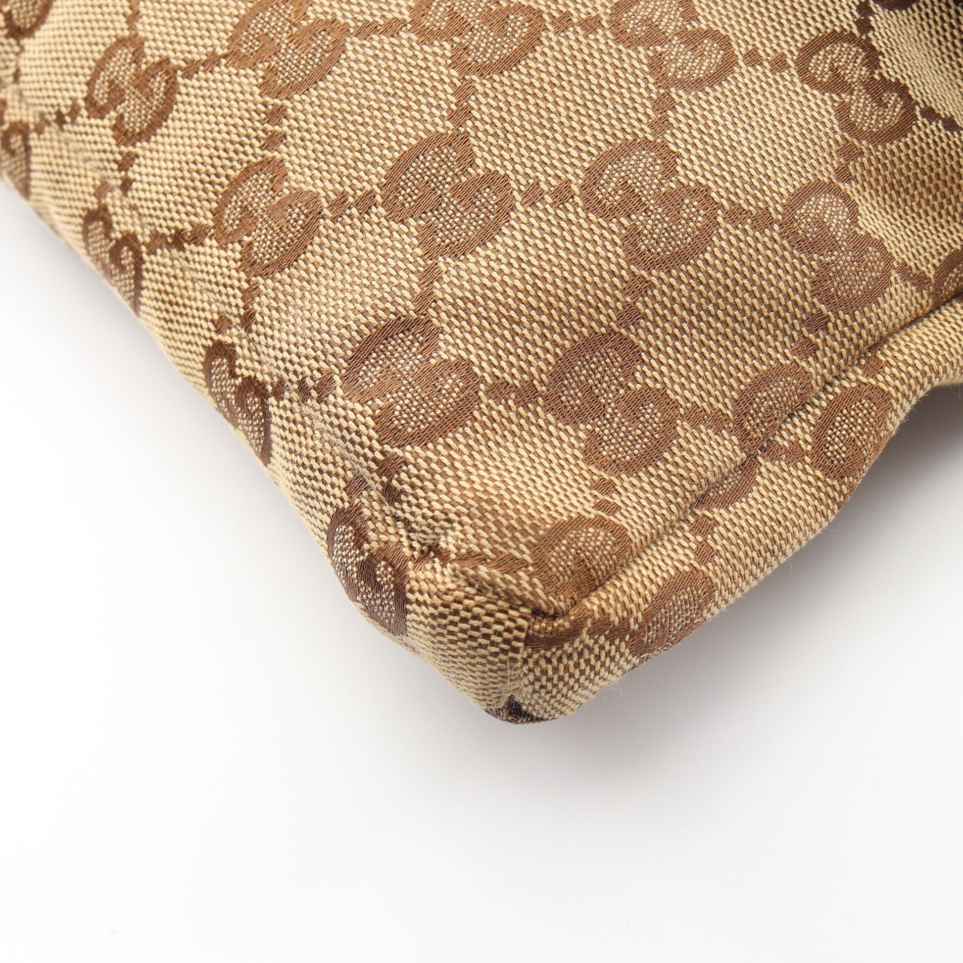 GGキャンバス ボディバッグ ウエストバッグ キャンバス レザー ベージュ ダークブラウン グッチ バッグ GUCCI