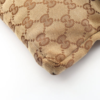 GGキャンバス ボディバッグ ウエストバッグ キャンバス レザー ベージュ ダークブラウン グッチ バッグ GUCCI