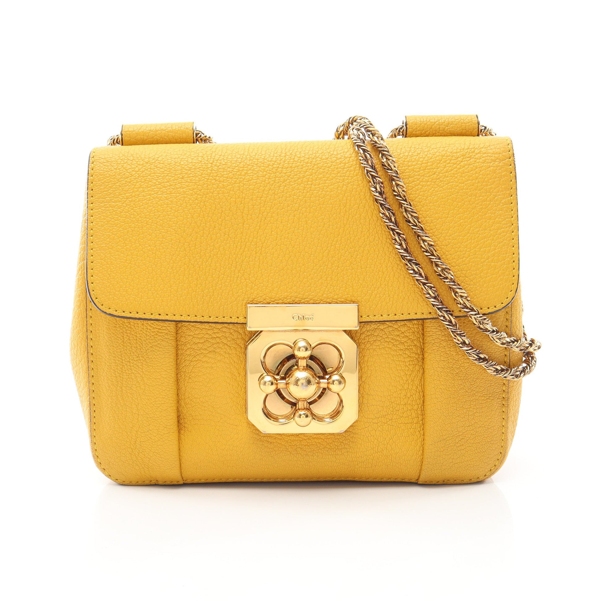 エルシー チェーンショルダーバッグ レザー イエロー クロエ バッグ Chloe